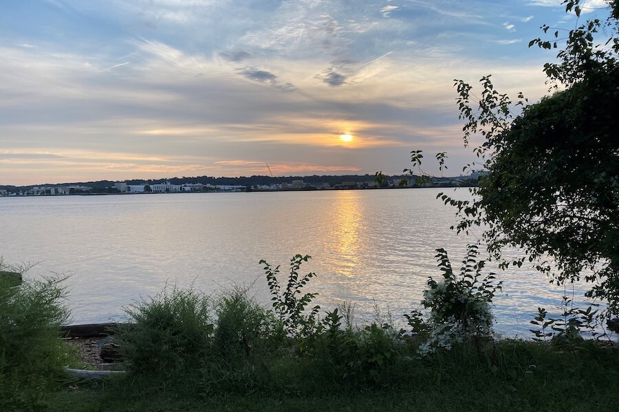 Sunrise over the Potomac River on the Mt. Vernon Trail in Virginia | Courtesy Brandi Horton
