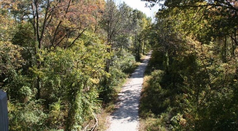 A view from the Katy Trail bridge in Windsor looking down on Rock Island Trail State Park. | Courtesy Missouri Rock Island Trail, Inc.