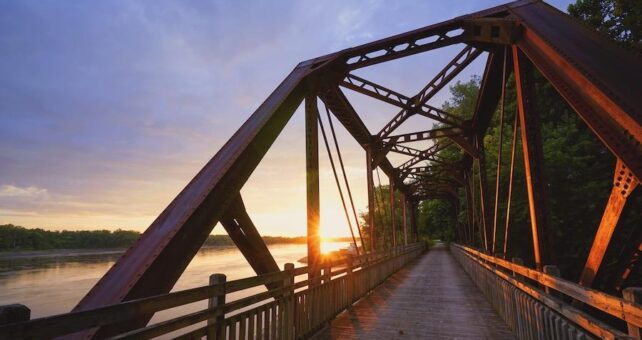 The 240-mile Katy Trail State Park in Missouri was one of the first railbanked rail-trails in the country. | Photo by Aaron Fuhrman