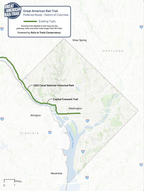 2025 Great American Rail-Trail Route through Washington, D.C.