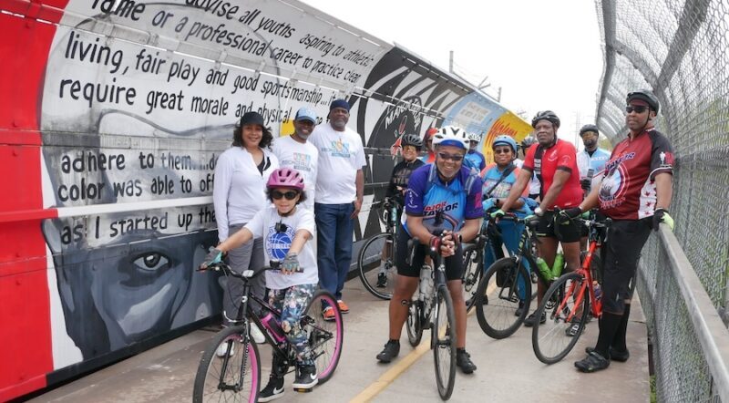 Bronzeville Trail Task Force, Major Taylor Bike Club & The Misfits Cycling Club riding Chicago's Major Taylor Trail | Photo by Douglas Monieson