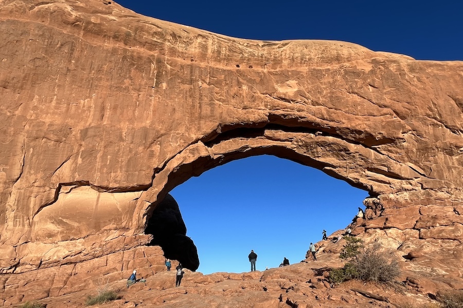 The stunning Windows Section, in the center of Arches National Park, is about 10 miles from the park&rsquo;s visitor center. Photo by Cindy Barks