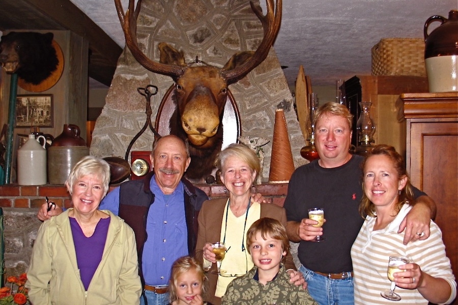 Mary Lynn Munro (center) surrounded by family celebrating her completion of the Appalachian Trail at the Moose Lodge in Millinocket, Maine | Photo courtesy Mary Lynn Munro