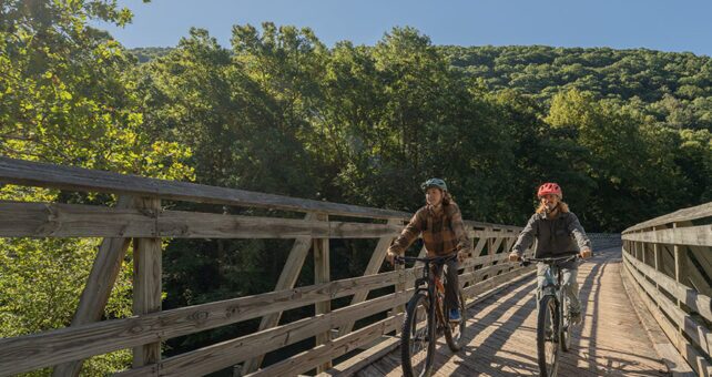 Bicyclists on the Greenbrier River Trail in Greenbrier County | Marlyn McClendon, courtesy Experience Greenbrier Valley