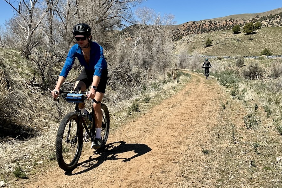 Bicyclists on Utah's Historic Union Pacific Rail Trail State Park in Coalville | Photo by Cindy Barks