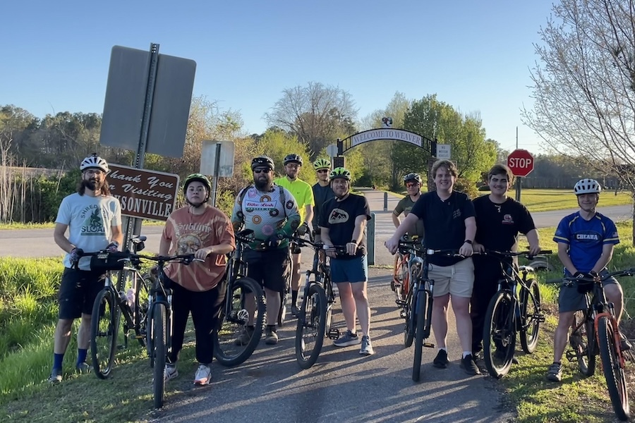 JSU Cycling Club along Alabama's Chief Ladiga Trail | Photo courtesy Rusty Nall