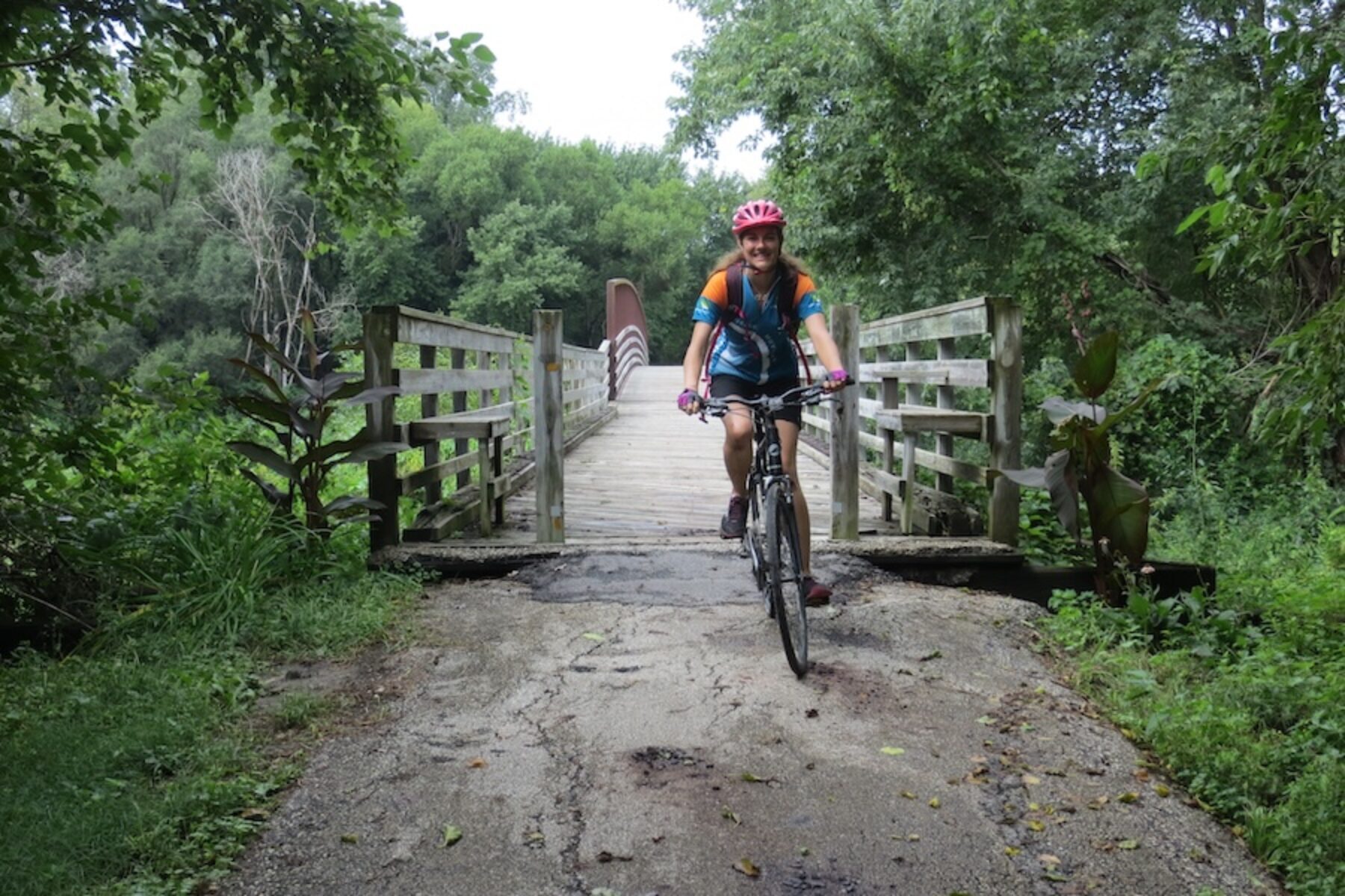 Bicyclist on Wabash Trace Nature Trail near Imogene, Iowa | Photo by Laura Stark
