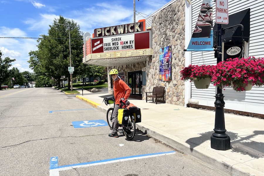 Jim Silver outside the Pickwick Theatre in Syracuse, Indiana | Photo courtesy Anne Silver