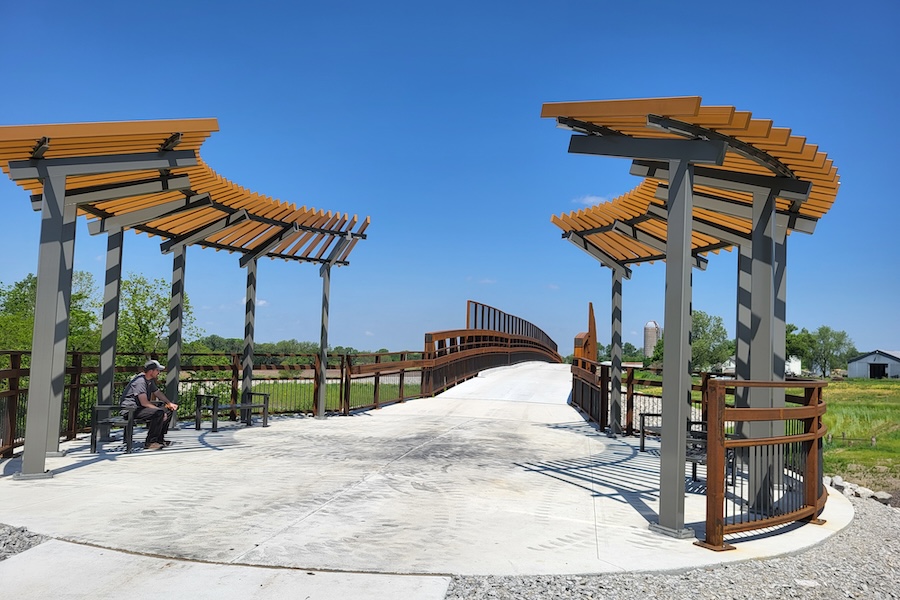 KS_Flint Hills Trail State Park_Courtesy of Kansas Department of Wildlife and Parks_008_Pergola on BNSF bridge 2025 copy Kansas' Flint Hills Trail State Park | Photo courtesy of Kansas Department of Wildlife and Parks