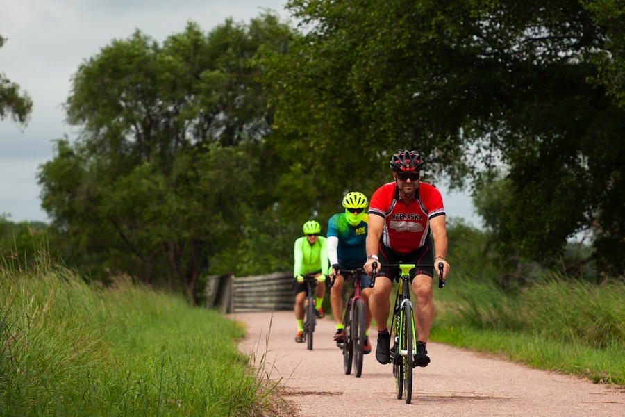 Bicyclists on Nebraska's Cowboy Trail | Photo by Jonathan Egan