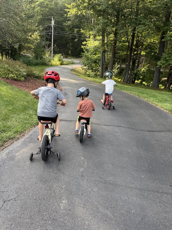 Children riding bicycles on New Hampshire's Derry Rail Trail | Photo Courtesy Derry Rail Trail Alliance