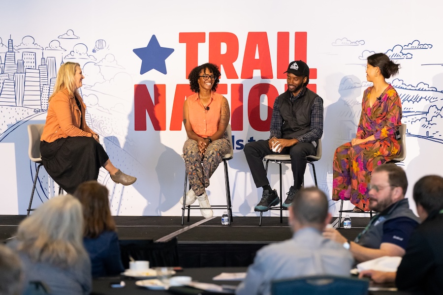 L to R: Brandi Horton, Ayesha McGowan, Ron Griswell and Yvonne Leow at TrailNation Summit 2025 | Photo courtesy Clum Creative