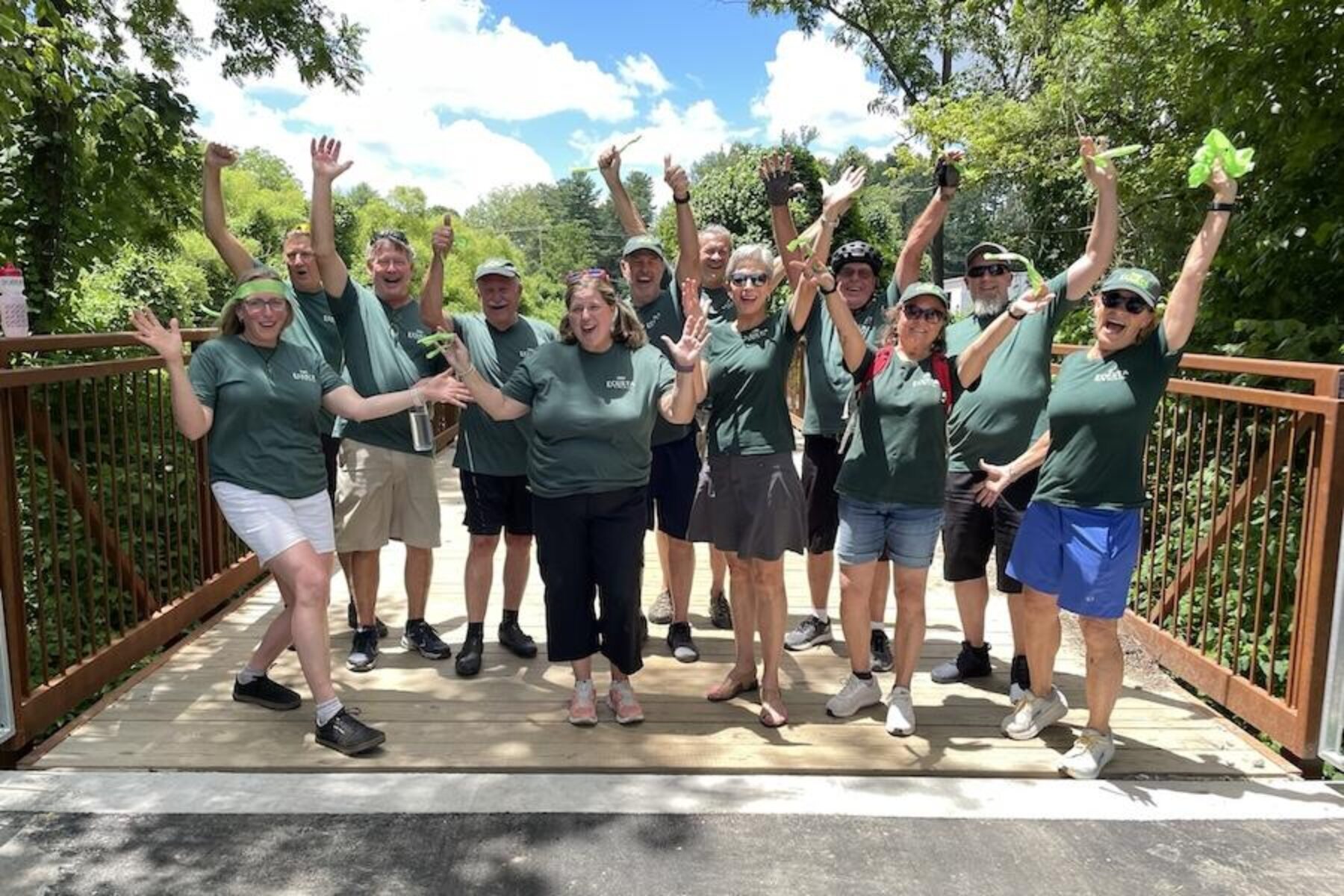 Friends of the Ecusta Trail board members on North Carolina's Ecusta Trail | Photo courtesy Friends of Ecusta Trail