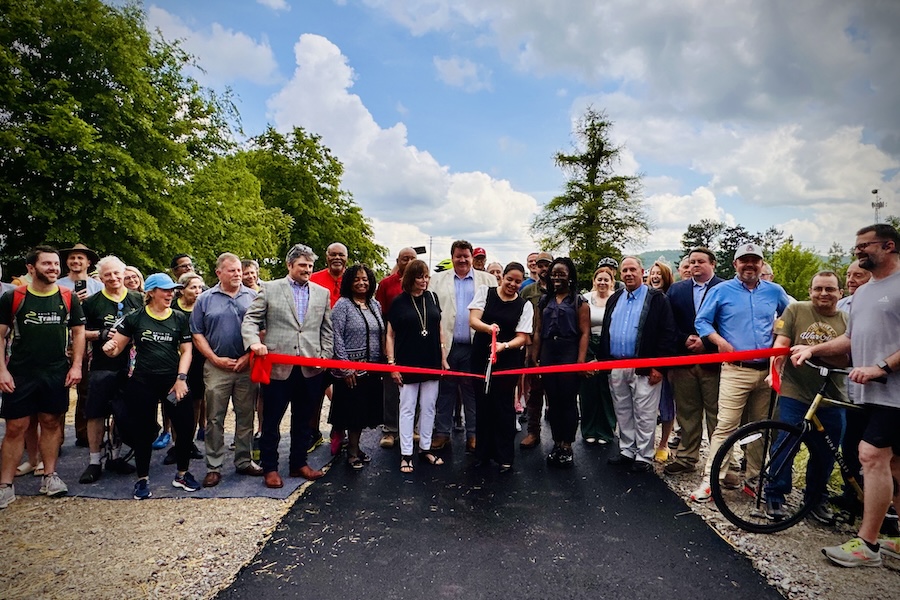 Ribbon-cutting celebration for the Anniston extension of Alabama's Chief Ladiga Trail | Photo courtesy City of Anniston Public Relations Department