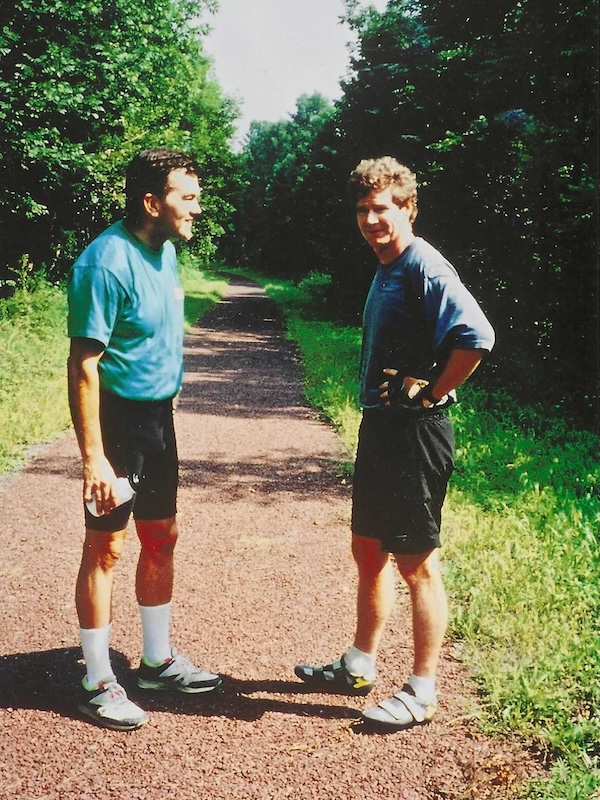 Tom Sexton (right), RTC’s recently retired Northeast regional director, with Tom Ridge on a campaign bike ride in Pennsylvania in 1994 | Photo courtesy Tom Sexton
