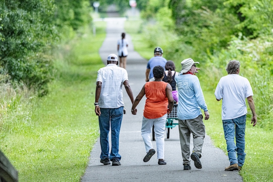 Walkers and bicyclists on Chief Ladiga Trail | Photo courtesy Alabama Trails Foundation