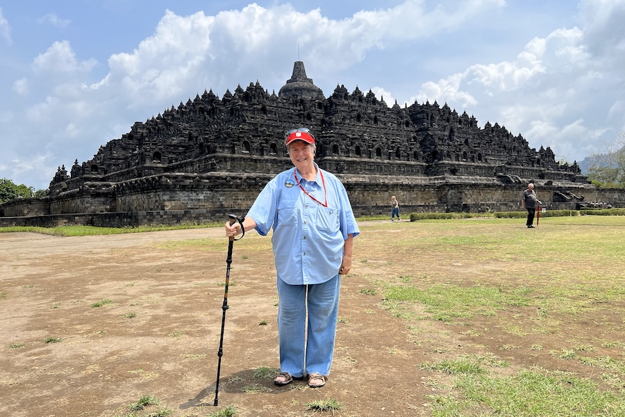 Mimi Davisson at Borobudur in Indonesia | Photo courtesy Mimi Davisson