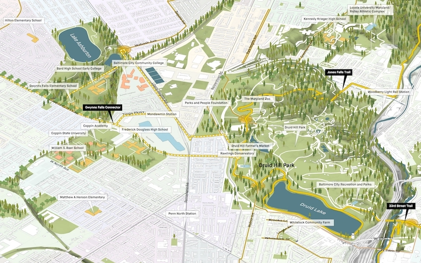 Baltimore Greenway Trail Network: Northwest Amenity Connections | Courtesy Unknown Studio