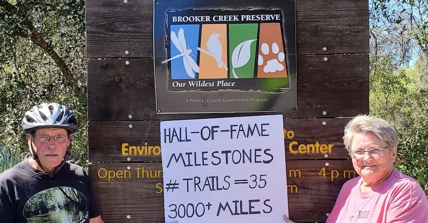 Hall of Fame milestone on Florida's Fred Marquis Pinellas Trail | Courtesy Carol Alexander
