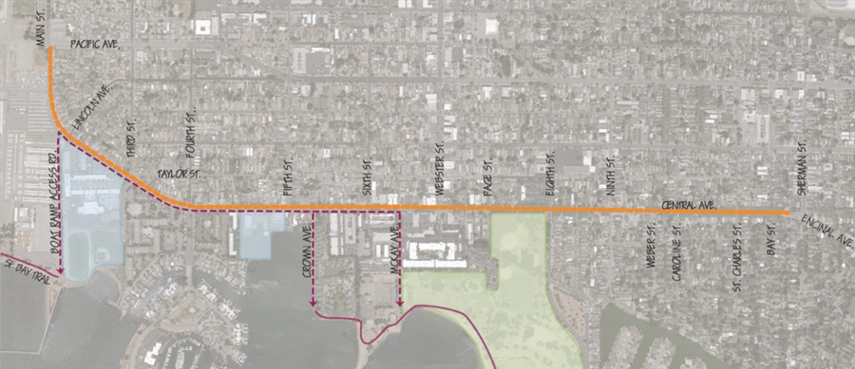 Map of the Central Avenue Safety Improvement Project | Courtesy Central Avenue Safety Improvement Project website
