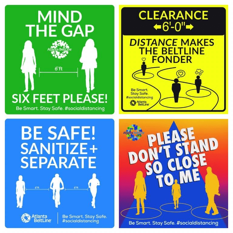 Social Distancing Signage | Courtesy Atlanta BeltLine