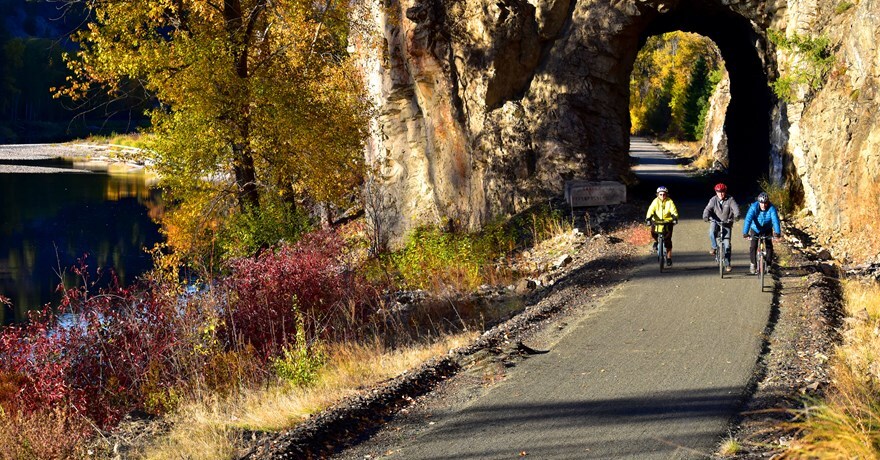 The trail's rocky tunnel is located on the northern end of the route | Photo by J. Foster Fanning courtesy Ferry County Rail Trail Partners