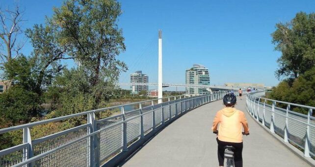 Iowa's Bob Kerrey Pedestrian Bridge | Photo by TrailLink user thejake91739