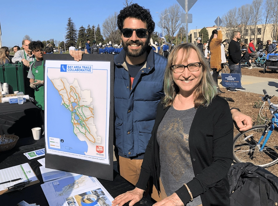 RTC staff promote the Bay Area Trails Collaborative at the Cross Alameda Trail grand opening in Alameda, CA in 2020. | Photo courtesy RTC