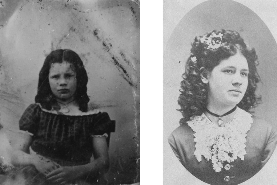 These photos depict Clara McCarty Wilt at different points in her life. The first two photos are of McCarty Wilt in 1868 and 1874, at age 10 and 16 respectively | Photo courtesy University of Washington Libraries Special Collection