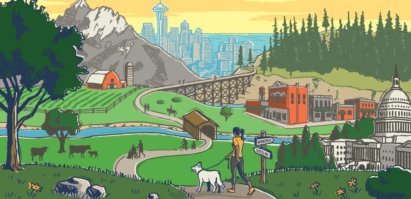 Great American Rail-Trail illustration by Anderson Design