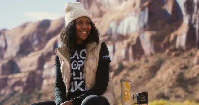 Debbie Njai sitting - Photo courtesy Black People Who Hike