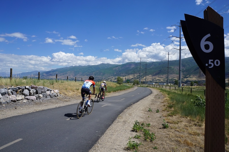 The Legacy Parkway Trail in the Salt Lake City, Utah, area features a flat, paved surface and attracts heavy cycling traffic. The trail passes through a number of suburban communities, including Woods Cross. | Photo by Cindy Barks The Legacy Parkway Trail in the Salt Lake City, Utah, area features a flat, paved surface and attracts heavy cycling traffic. The trail passes through a number of suburban communities, including Woods Cross. | Photo by Cindy Barks