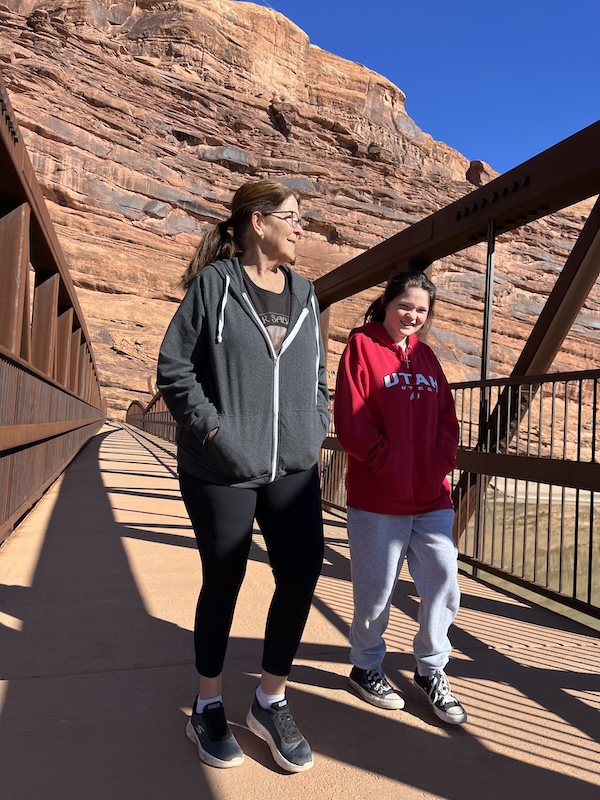 On its southern end, the Moab Canyon Pathway&rsquo;s pedestrian/bike bridge features sweeping views of the Colorado River. Photo by Cindy Barks