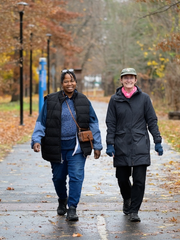 Doreen Abubakar, founder and executive director of CPEN and Lisa Fernandez, president of the Farmington Canal Rail-to-Trail Association | Photo by John Munno
