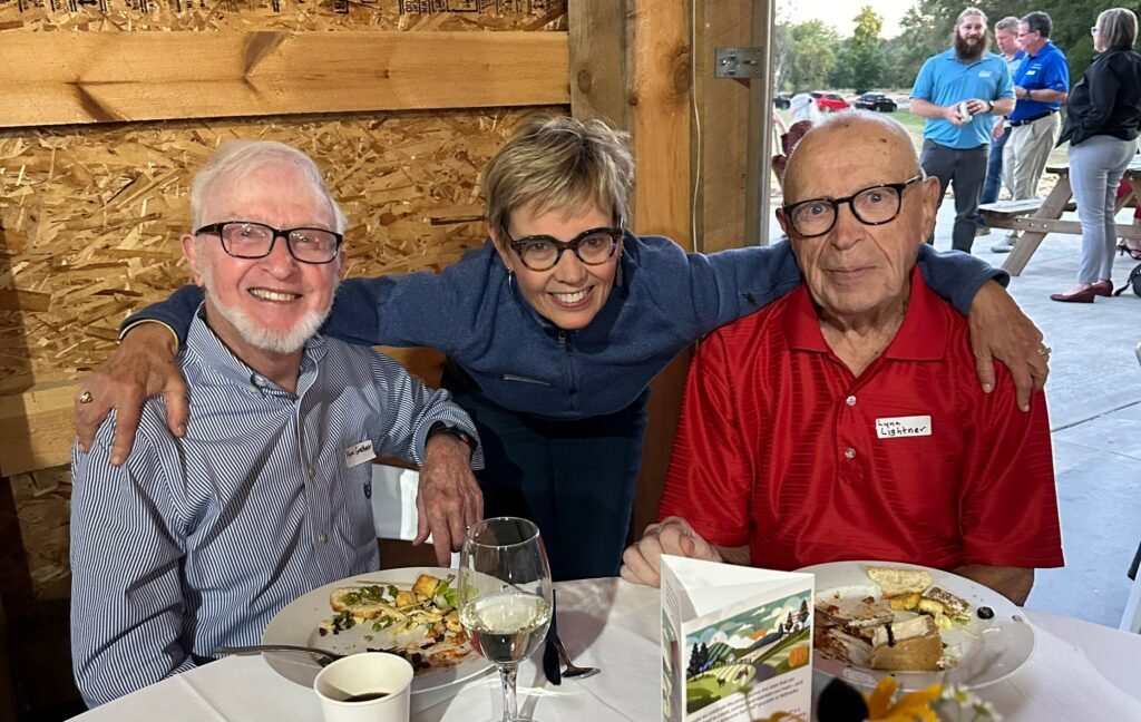 Lynn Lighter (right) with long-time friends and colleagues Ross Greathouse and Susan Rodenburg | Photo courtesy Nebraska Trails Foundation
