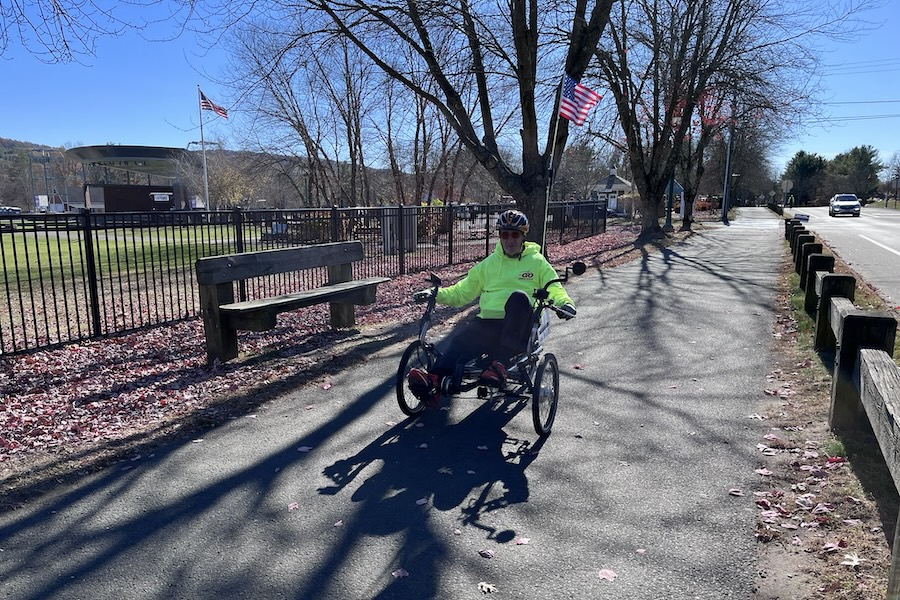 Ray Charpentier, founder of the Support Info-Go Initiative, on the FCHT in Simsbury | Photo by Cory Matteson