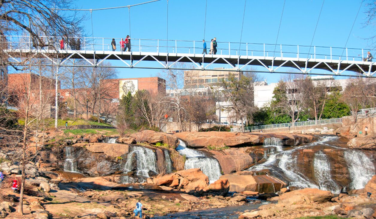 View of Liberty Bridge from the Swamp Rabbit Trail in Greenville, South Carolina | Photo by Barry Peters