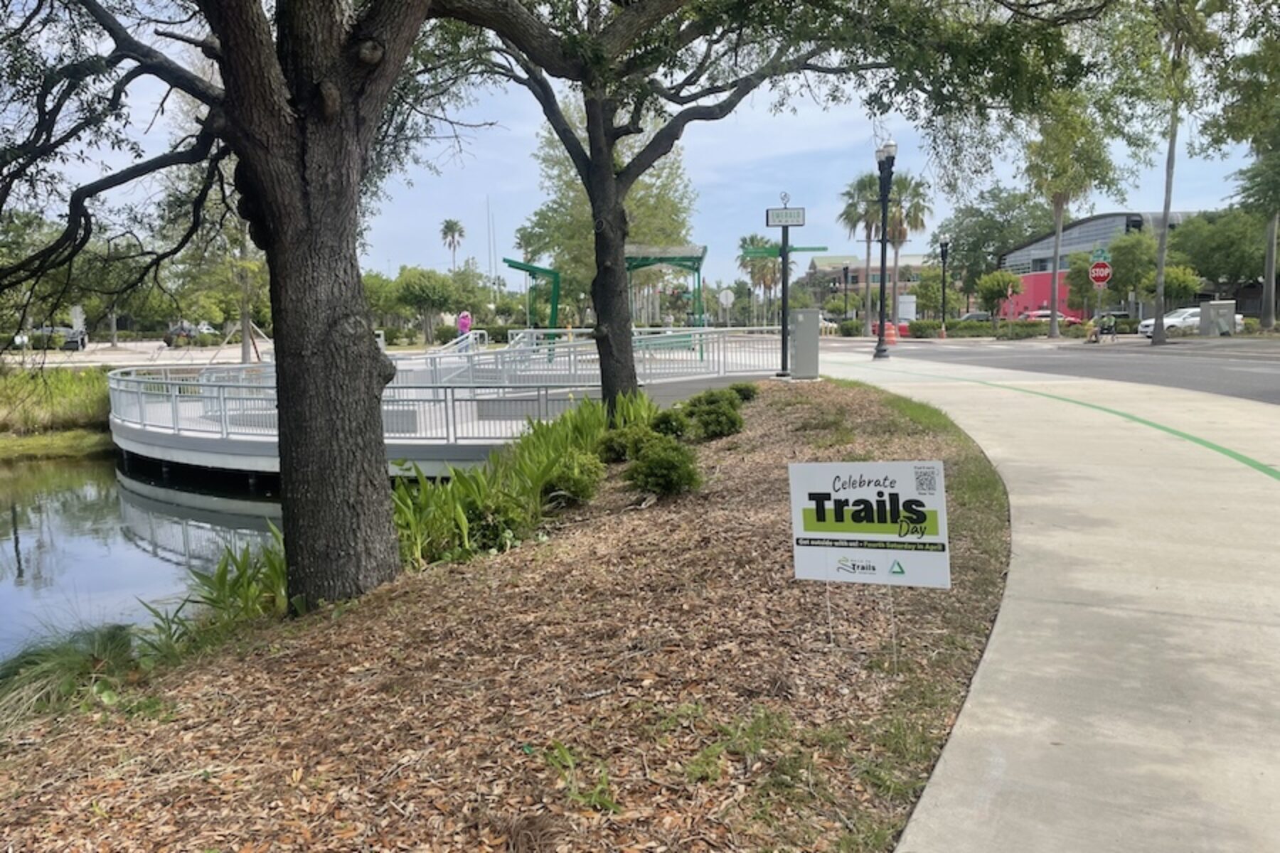 Celebrate Trails Day sign along the Emerald Trail in Jacksonville, FL | Photo by Ken Bryan