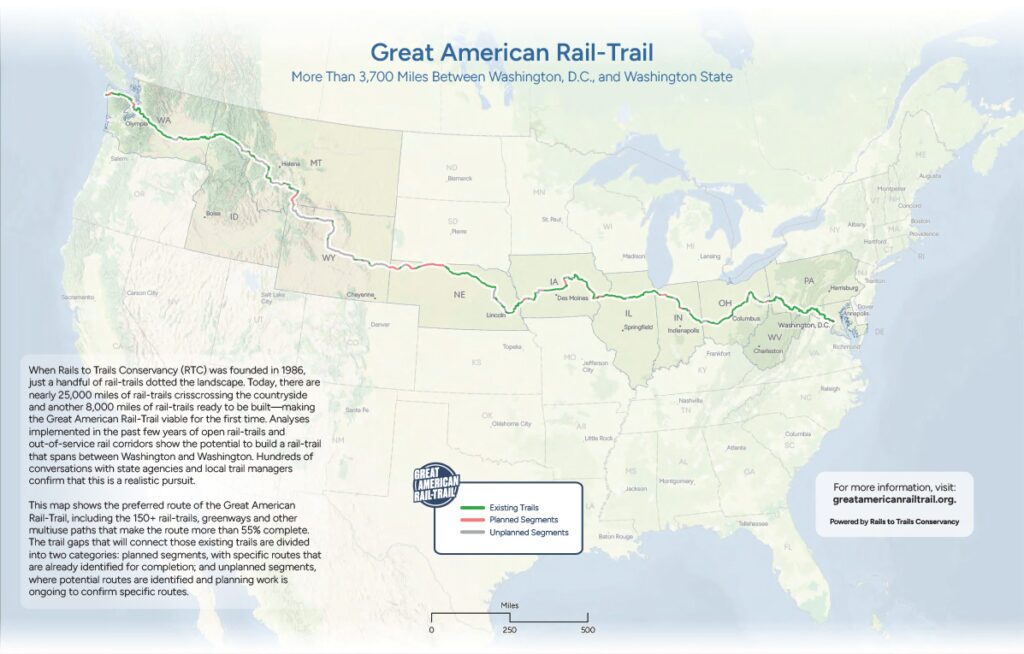 Great American Rail-Trail 2025 map | Courtesy RTC