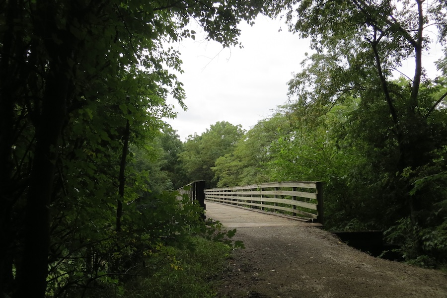 View from the southern half of the trail near Wabash Trace Nature Trail near Imogene, Iowa | Photo by Laura Stark