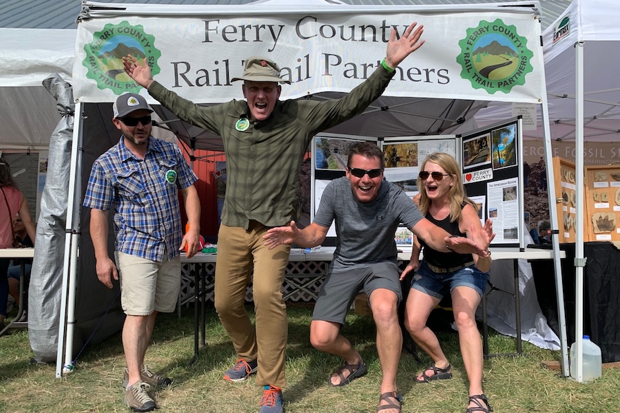 Bobby Whittaker with fellow members of the Ferry County Rail Trail Partners | Photo courtesy Bobby Whittaker