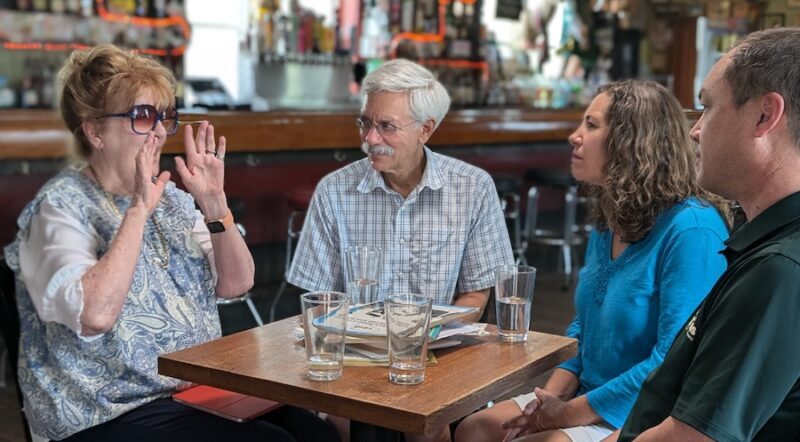 Marianne Fowler of Rails to Trails Conservancy, Co-Founder of RTC Peter Harnik, rail-trail advocate and author Karen-Lee Ryan, and current RTC President Ryan Chao | Photo by Ben Kolak
