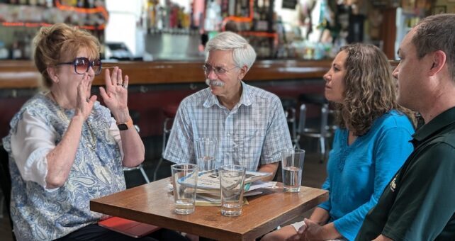 Marianne Fowler of Rails to Trails Conservancy, Co-Founder of RTC Peter Harnik, rail-trail advocate and author Karen-Lee Ryan, and current RTC President Ryan Chao | Photo by Ben Kolak