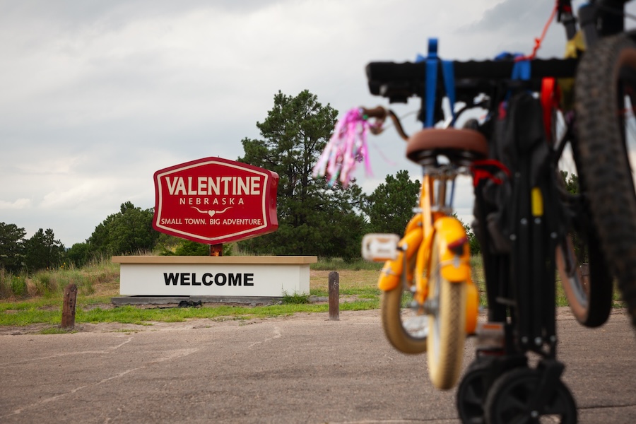 Trail sign along Nebraska's Cowboy Trail in Valentine | Photo by Jonathan Egan