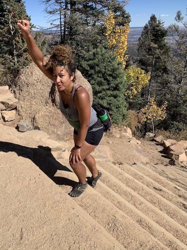 Rachel Jones on Colorado's Manitou Incline | Photo courtesy Rachel Jones