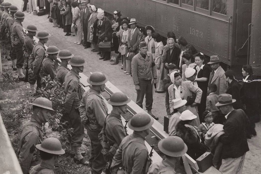 Guards at train | Photo courtesy National Archives