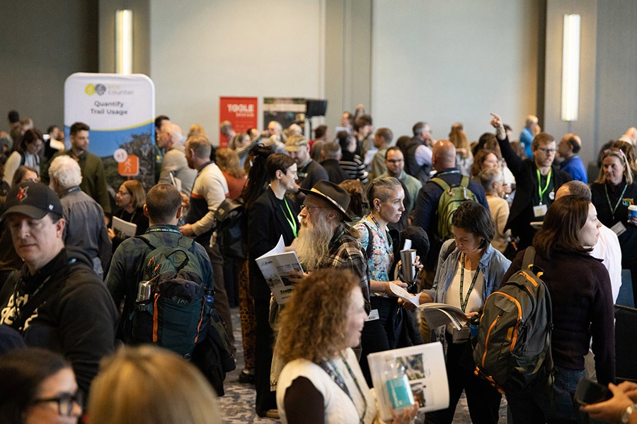 The World Café at Rails to Trails Conservancy's TrailNation Summit covered topics ranging from the importance of signage and design to marketing and the economic impact of trails. | Photo by Dave Pelosi, Clum Creative