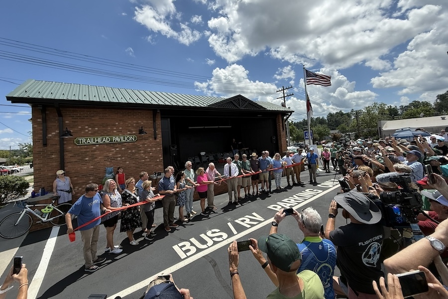 North Carolina's Ecusta Trail ribbon cutting at Trailhead Pavilion | Photo courtesy Friends of Ecusta Trail