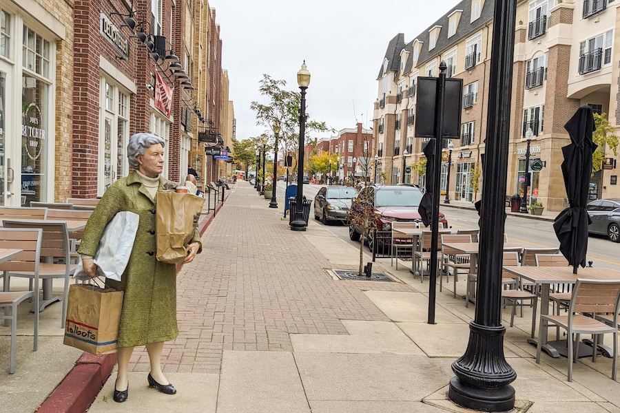 One of several statues by artist J. Seward Johnson Jr. in downtown Carmel, Indiana | Photo by Laura Stark