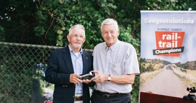 2018 Doppelt Family Rail-Trail Champions Award ceremony honoring Pete Raynor | Photo by Hung Tran